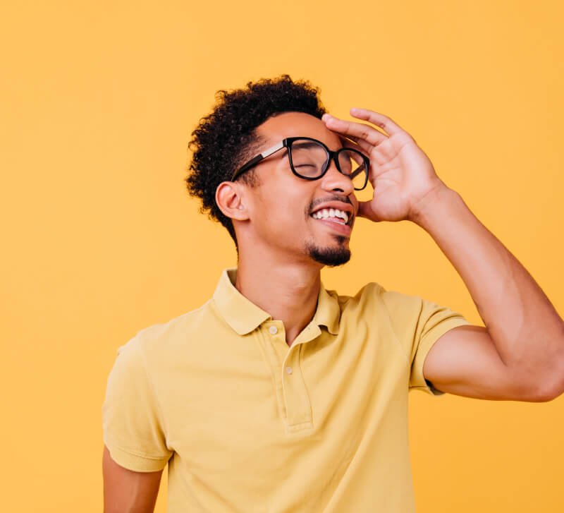 a man wearing glasses