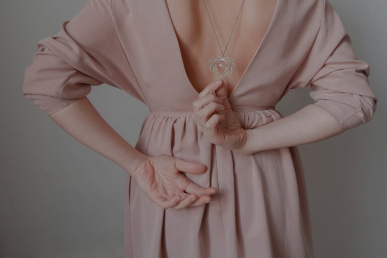 a person wearing a pink dress